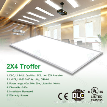 Top Quality!!! UL/DLC 1X4 2X2 2X4 with Meanwell Driver dimmable 2x4 flat panel led cul dlc